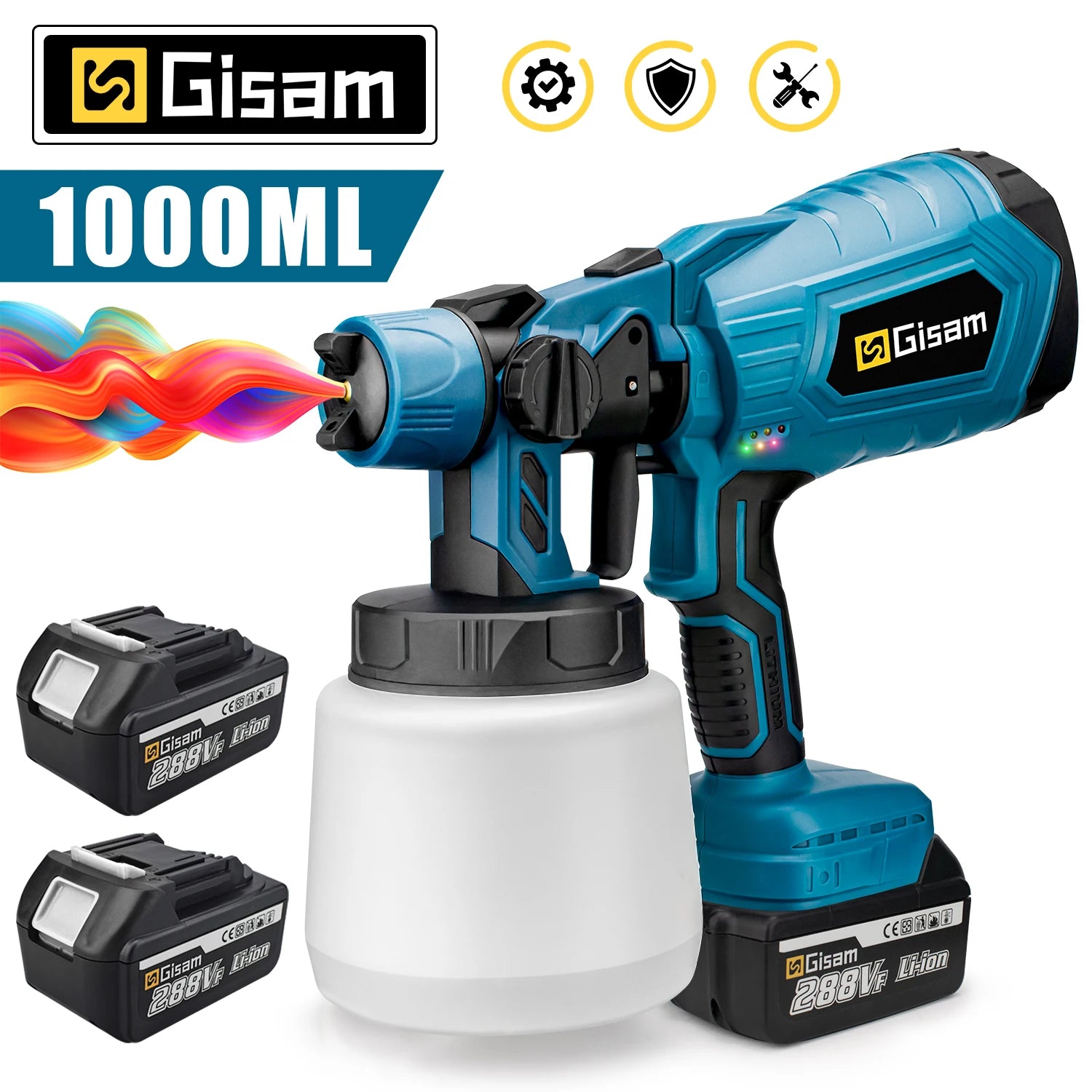 1000ML Cordless Electric Spray Gun High Power HVLP Paint Sprayer Auto Furniture Steel Coating Airbrush For Makita 18V Battery - Premium paint sprayer from Lizard Vigilante - Just $62.99! Shop now at Lizard Vigilante