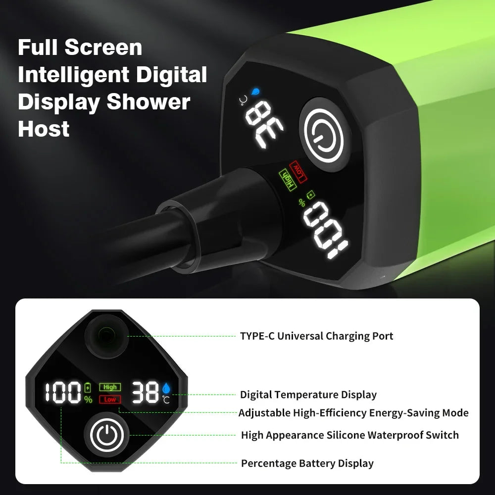 Portable Camping Shower Pump Kit - RV Outdoor Shower with Digital Display - Premium camping shower from Lizard Vigilante - Just $52.88! Shop now at Lizard Vigilante