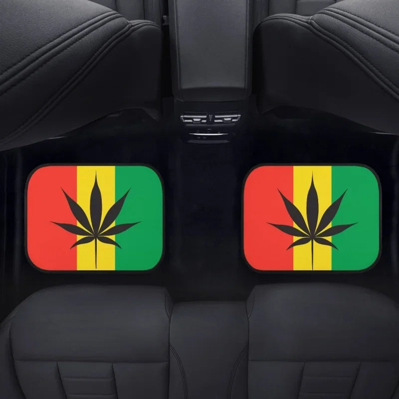 INSTANTARTS Jamaica Flag 4pcs All Weather 3D Weed Leaves Print Car Floor Mats – Durable Universal Fit for SUVs, Trucks, Sedans, Vans - Premium floor mats from Lizard Vigilante - Just $53.88! Shop now at Lizard Vigilante