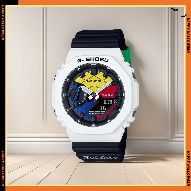 Star Sports Unisex Tactical LED Dual Display Watch With World Time And Rubber Strap