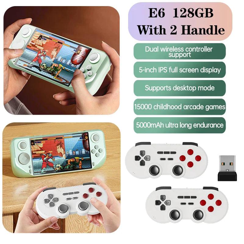 E6 Handheld GAME Console Portable Video Game 5-inch IPS Screen Retro Gamebox With 2.4G Wireless Controller Support PSP PS1 N64 - Lizard Vigilante