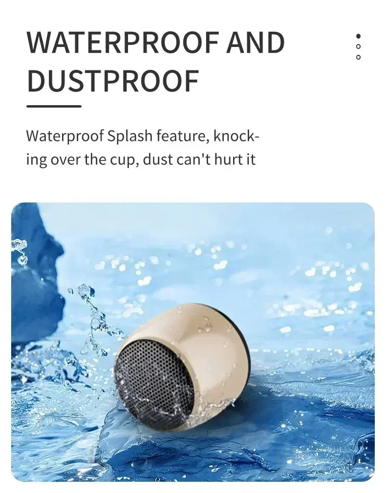 Mini Bluetooth Speaker HD Sound with Bass Smallest Wireless Speaker for Phone PC Tablet with Selfie Button Call Function Cute