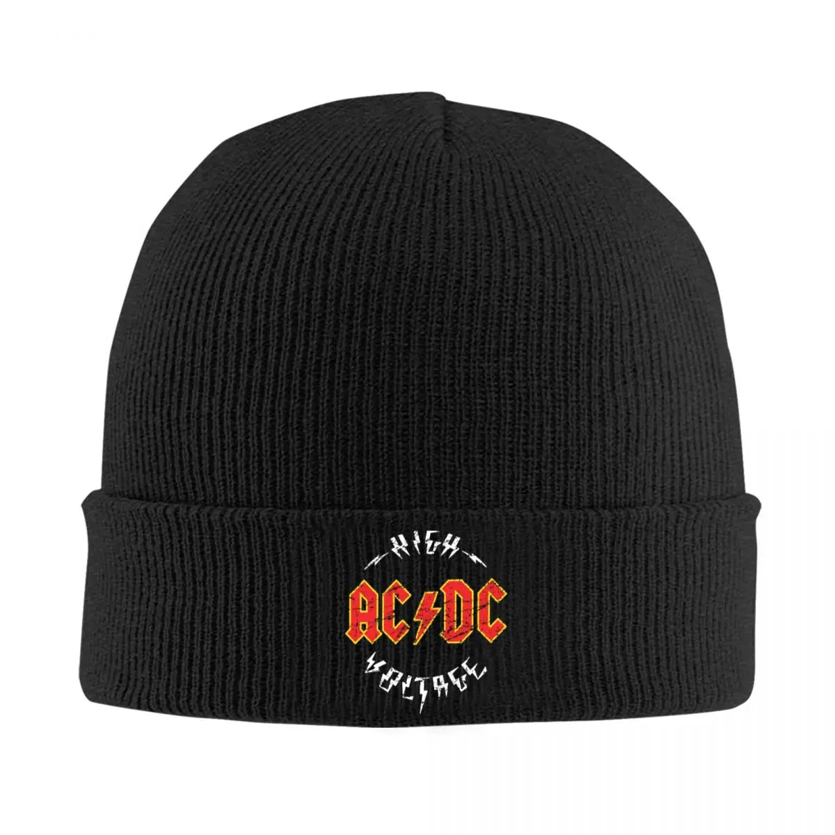 AC⚡️DC Knitted Beanie – Warm Winter Hat for Heavy Metal Fans, Unisex Hip Hop Style - Premium unisex beanie from Lizard Vigilante - Just $10.99! Shop now at Lizard Vigilante