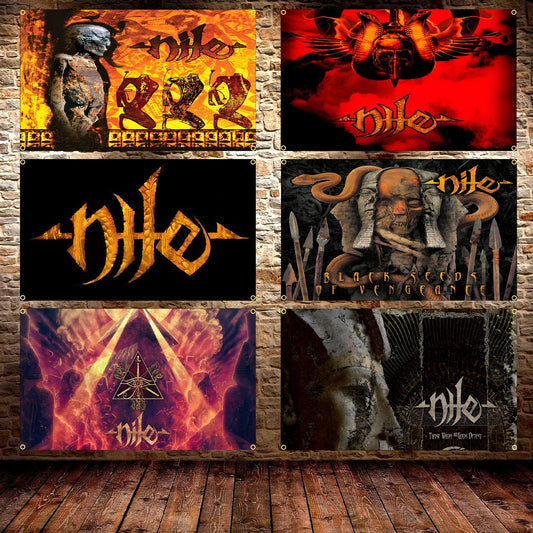 NILEs Rock Band Flag – 90x150cm Brutal/Technical Death Metal Banner, Polyester Tapestry for Home Decor - Premium flag from Lizard Vigilante - Just $14.99! Shop now at Lizard Vigilante