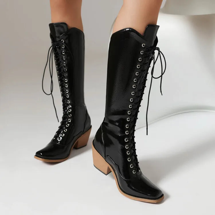 Shadow Standoff Punk Chelsea Knee Boots