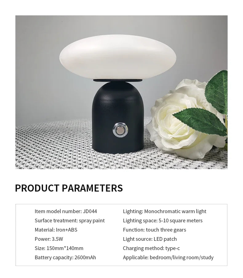 Modern Nordic Luxury Rechargeable Cordless LED Desk Lamp