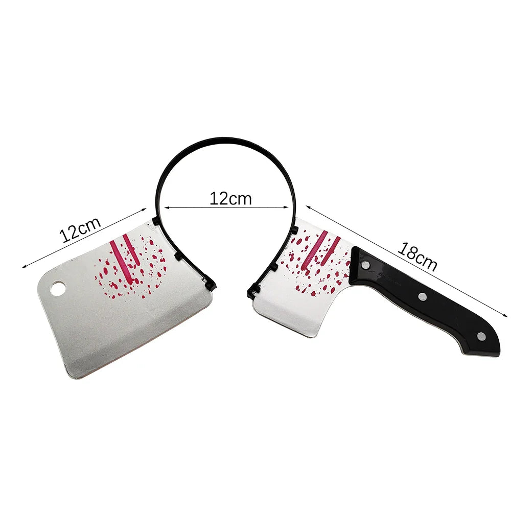 Halloween Decor Accessories Hair Hoop Horror Blood Fake Ax Saws Knife Gothic Headband Halloween Party Masquerade Cosplay Prop