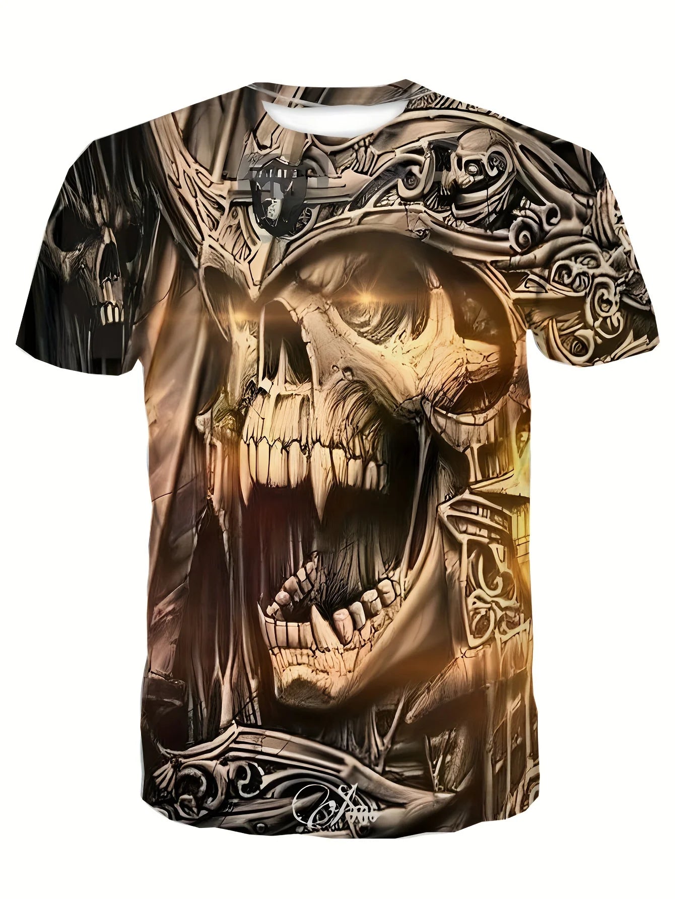 Skull Circuit Havoc Tee – Men’s Oversized Gothic Street Shirt for Heatwave Mayhem - Premium tee from dsers - Just $28.77! Shop now at Lizard Vigilante