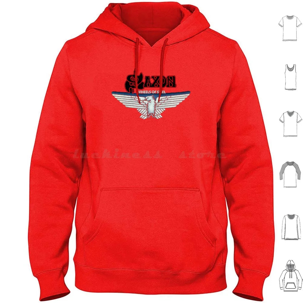 Saxon Hoodie – Heavy Metal Band Cotton Long Sleeve Hoodie for Men | Casual Daily Wear - Premium tshirt from Lizard Vigilante - Just $33.49! Shop now at Lizard Vigilante