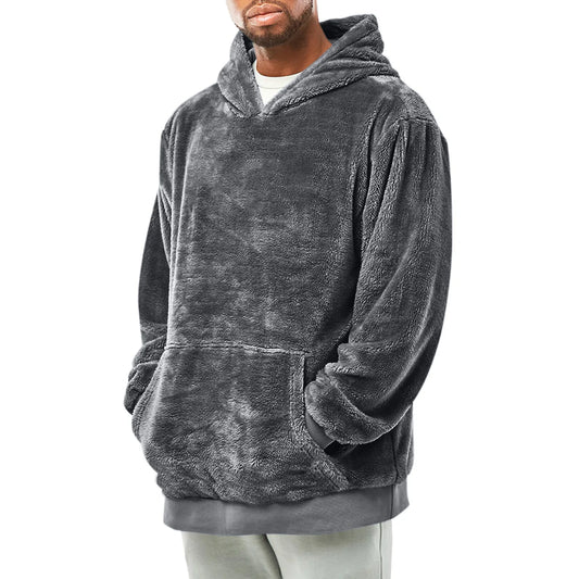 2025 Winter New Double-Faced Fleece Youth Hooded Sweater – Men’s Lambswool Winter Pullover Jacket for Maximum Warmth and Style - Premium jacket from Lizard Vigilante - Just $54.88! Shop now at Lizard Vigilante