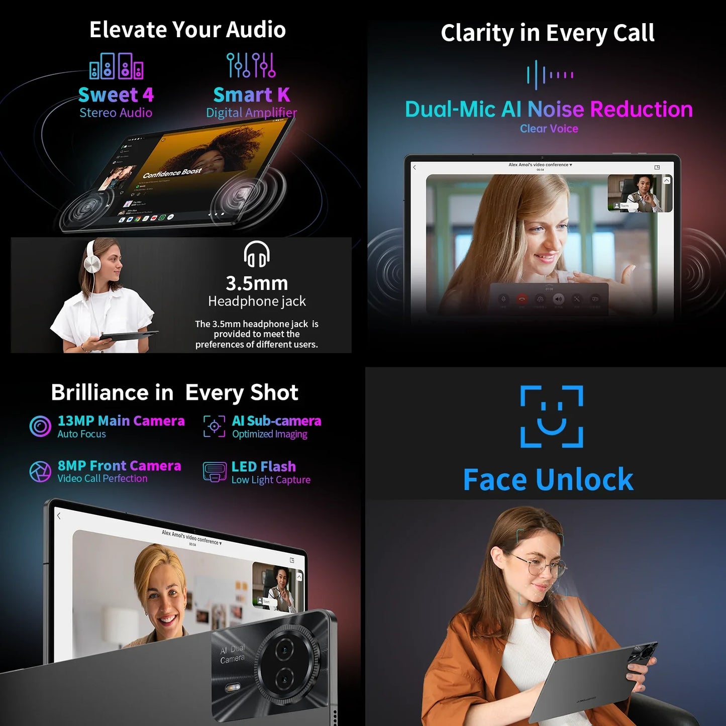 Teclast T50 Plus Tablet, 11 Inches, Unisoc T620, 8 Cores, (6Gb+10Gb)Max.16Gb Ram, 256Gb Rom, 4g Network, Dual Sim, Android 14, 8000Mah, 1920X1200 Ips, Wifi