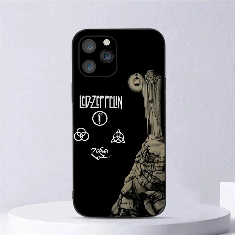 Led Zep Phone Case For iPhone 15, 14, 13, 12, 11, Plus, Pro Max ,XS, X, XR, SE, Mini, 8, 7 Soft Silicone Zeppelin Black Cover - Premium cell phone case from Lizard Vigilante - Just $19.77! Shop now at Lizard Vigilante