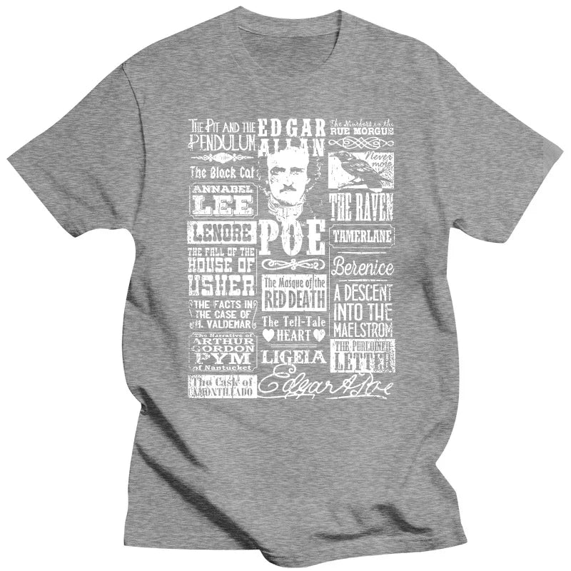 Edgar Allan Poe "The Raven" Men's Literary Quote T-Shirt – High-Quality Cotton Casual Tee for Literature Lovers - Premium tee from Lizard Vigilante - Just $25.88! Shop now at Lizard Vigilante