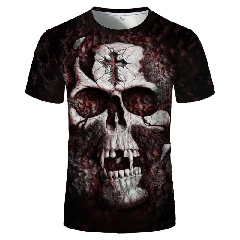 Men's T-Shirts Summer Horror Skull 3D Print Short Sleeve Hip-Hop Tops Tees Loose Men Clothing 6XL O-Neck Skeleton Street Rock - Premium  from Lizard Vigilante - Just $23.99! Shop now at Lizard Vigilante