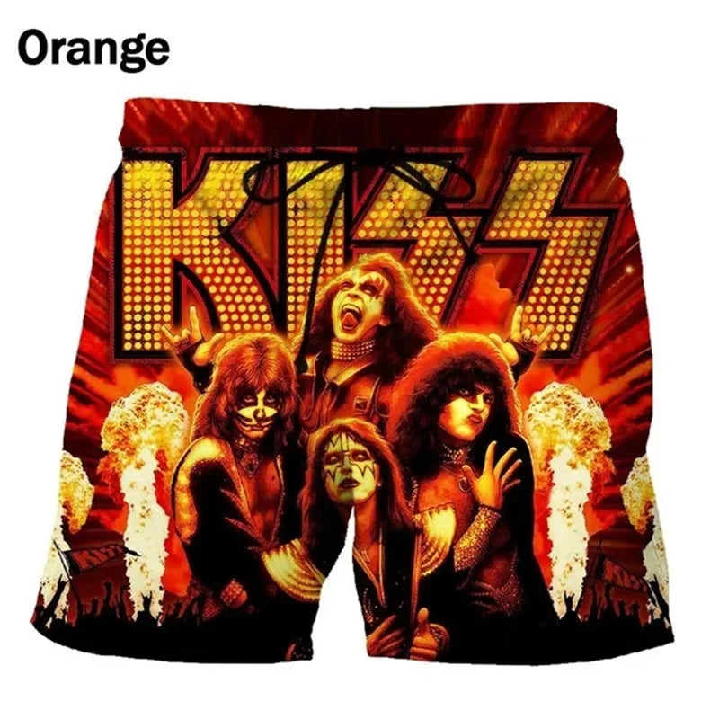 KISS Love Gun 3D Print Beach Shorts - Hip Hop Style Swimwear - Premium shorts from Lizard Vigilante - Just $24.88! Shop now at Lizard Vigilante