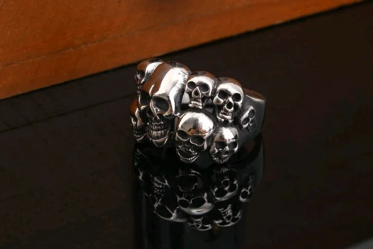 Skull Rings Dominant Men's New European and American Ghost Head Ring - Premium ring from Lizard Vigilante - Just $19.99! Shop now at Lizard Vigilante