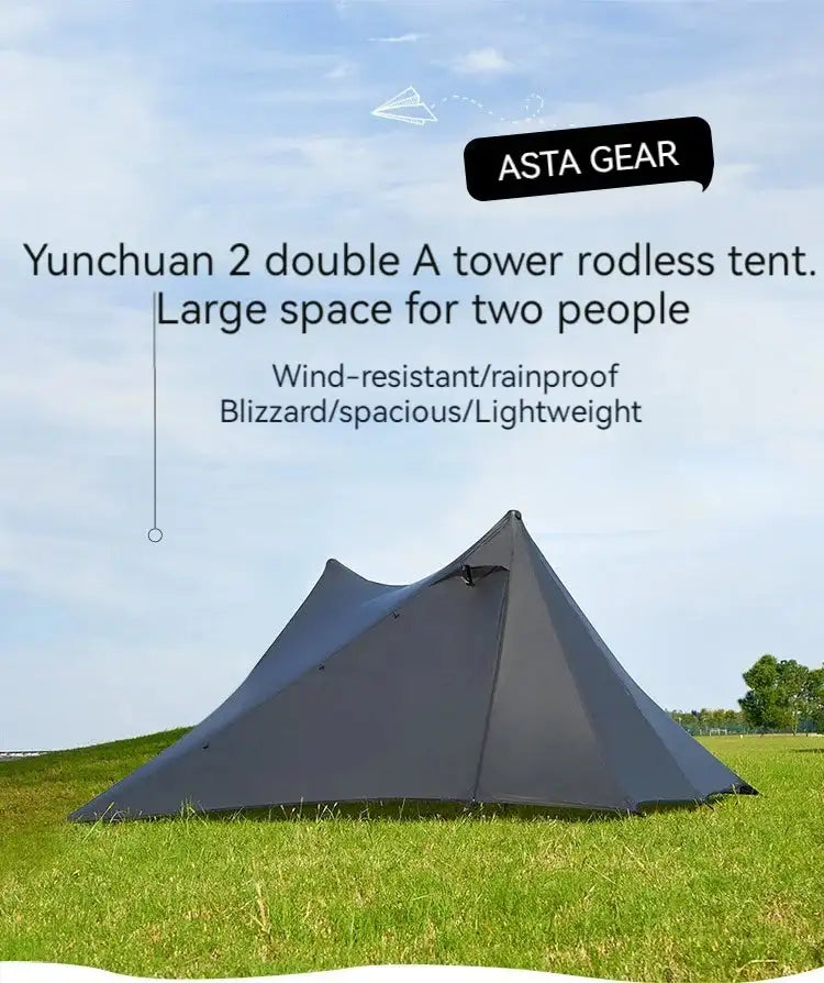 ASTA GEAR Yun Chuan double-sided silicon-coated double A pyramid 15D nylon rodless camping hiking outdoor tent