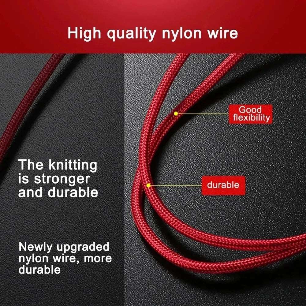 3 In 1 USB Type C Cable Phone Charge Cable Nylon Braided Universal Charging Data Cord For iphone 14 Xiaomi Huawei Mate 40 - Premium  from Lizard Vigilante - Just $12.99! Shop now at Lizard Vigilante