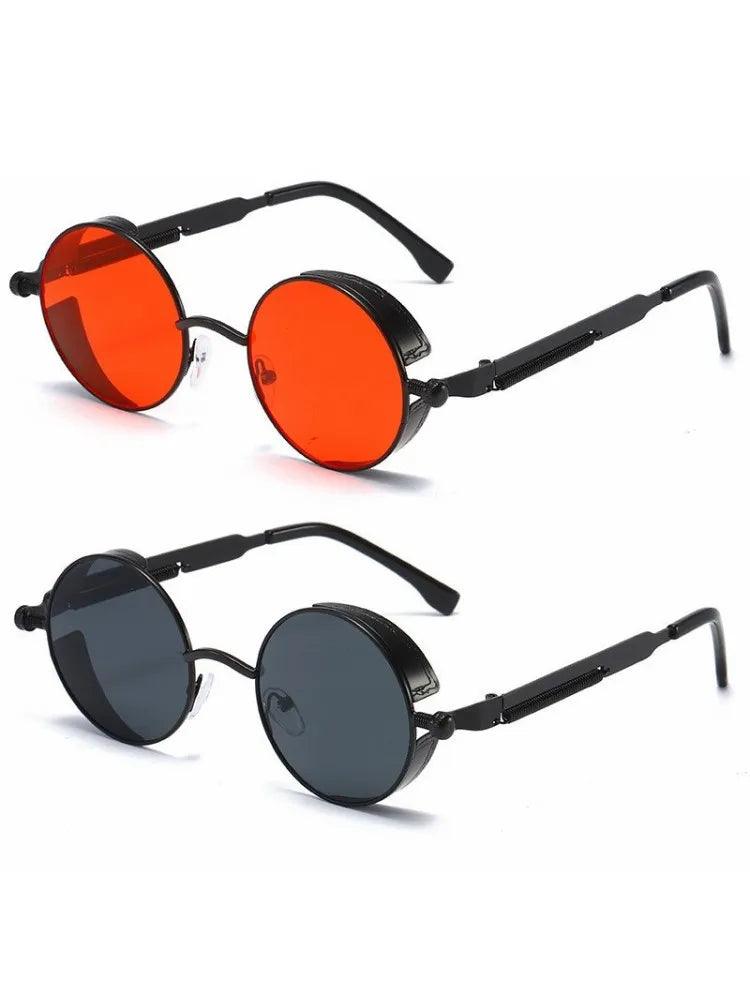 Metal Steampunk Sunglasses Men Women Fashion Round Glasses Brand Designer Vintage Sun Glasses High Quality Oculos de sol 2024 - Lizard Vigilante