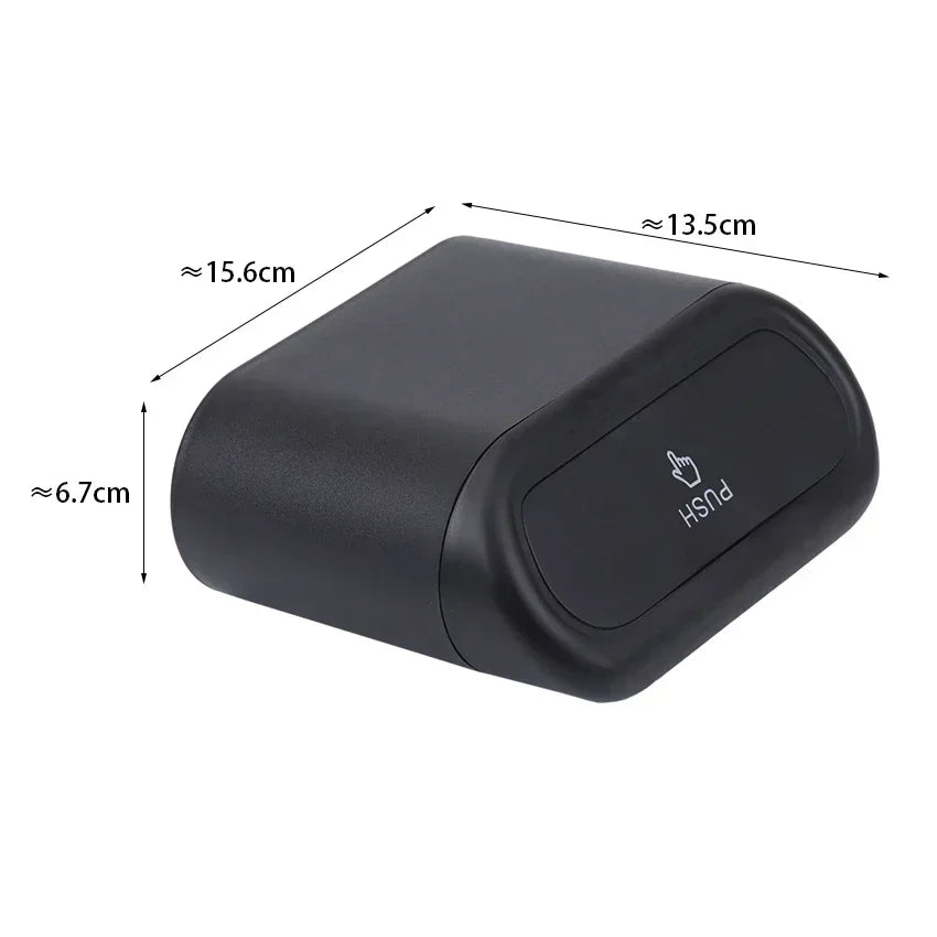 Car Trash Bin Hanging Vehicle Garbage Dust Case Storage Box Plastic Pressing Square Trash Can Type Auto Car Supplies