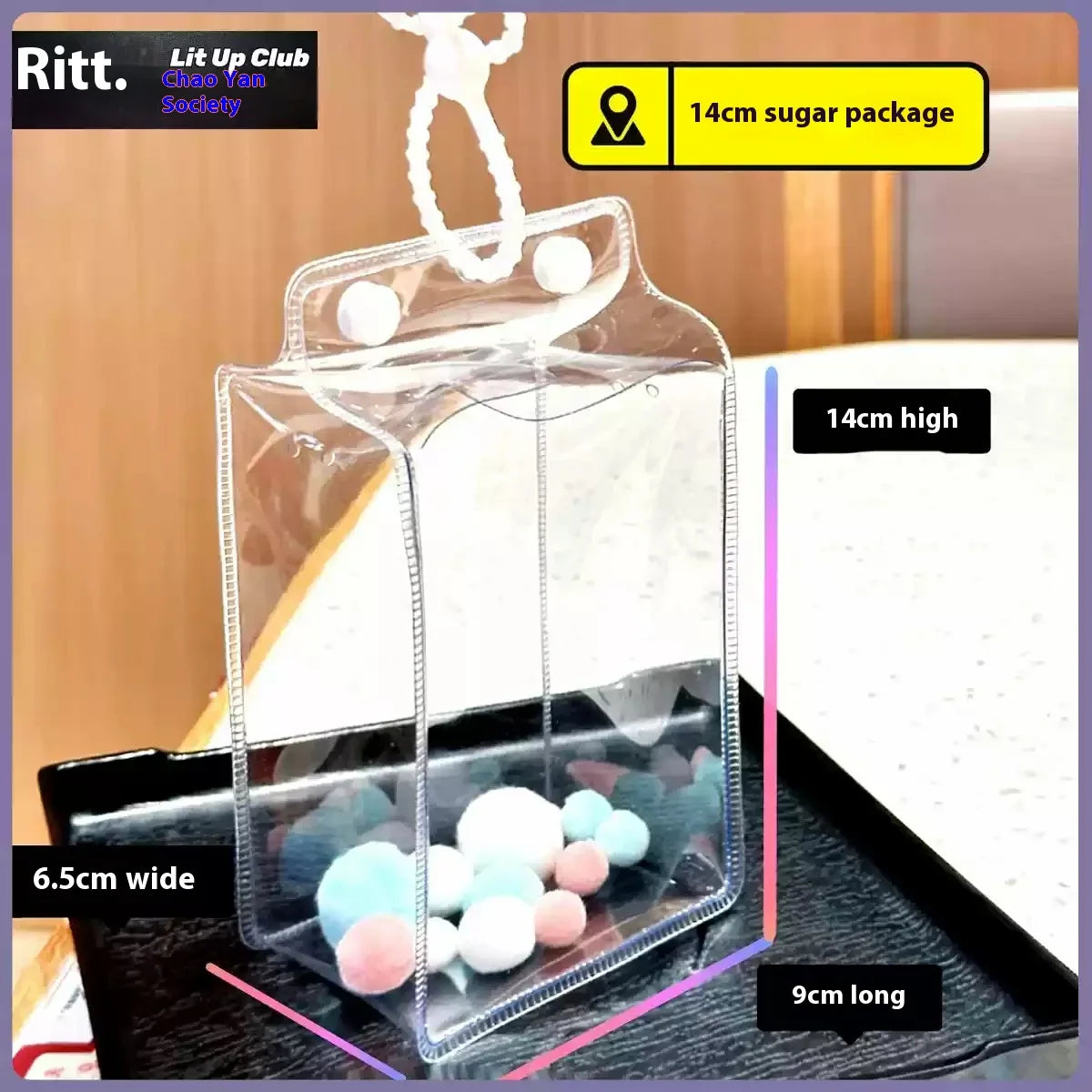 Labubu Fully Transparent Square Walking Bag Labubu Sitting Posture Protective Cover Labubu Protective Cover Display Bag Fashion