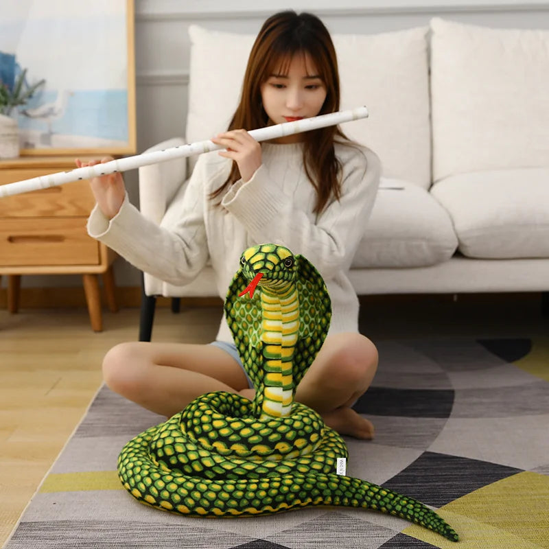 Colorful Simulated Cobra Plush Toy – Funny Stuffed Snake Plushies for Home Decor & Gifts (80/170/240cm) - Premium toy from Lizard Vigilante - Just $19.99! Shop now at Lizard Vigilante