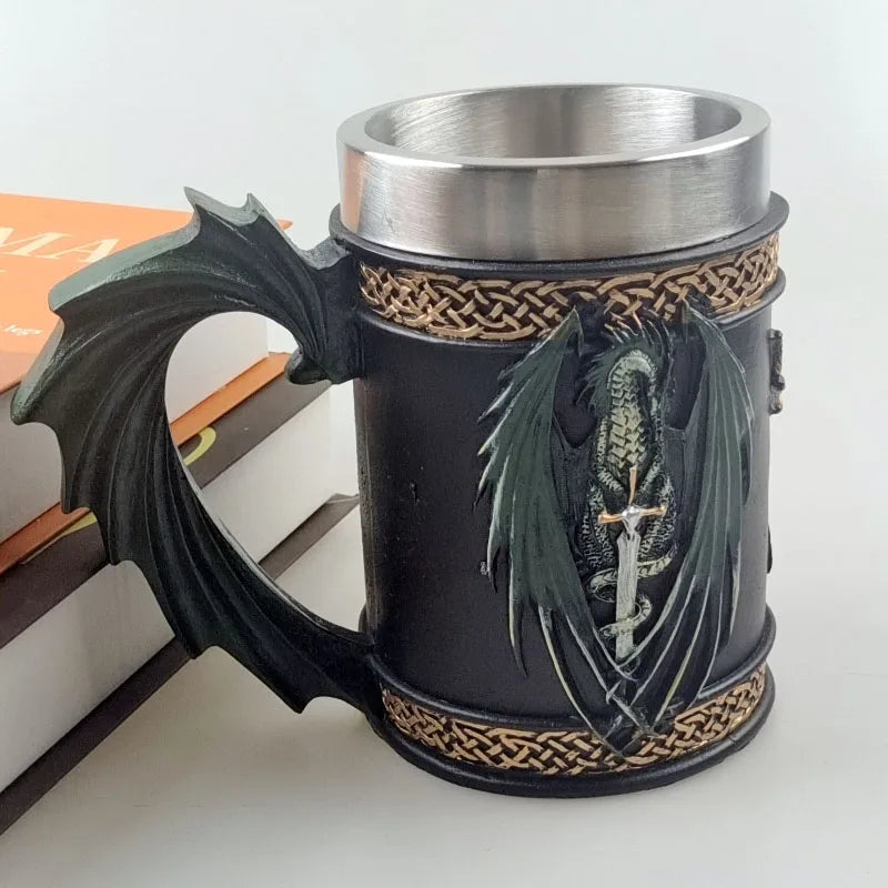 Medieval Viking Retro 3D Sword Skull Beer Mug With Stainless Steel Insert Resin Big Capacity Coffee Cups Men's Halloween Gift - Premium  from Lizard Vigilante - Just $63.99! Shop now at Lizard Vigilante