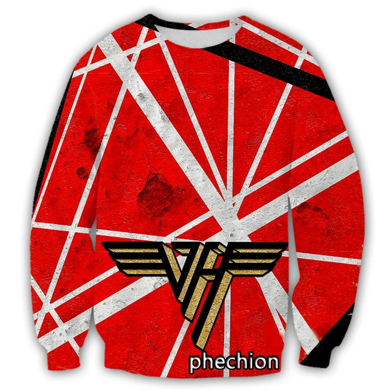 3D Printed Van Halen Unisex Sweatshirt Band Casual Fashion Streetwear Men Loose Sporting Sweatshirt - Premium sweatshirt from Lizard Vigilante - Just $43.88! Shop now at Lizard Vigilante