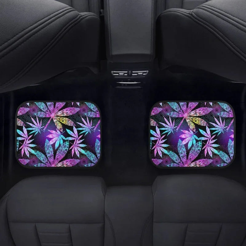 Trippy Cannabis Psychedelic Car Floor Mats – Vibrant Weed Smoker Accessories, Hippie Marijuana Design for SUVs, Trucks, Sedans, Vans - Premium floor mats from Lizard Vigilante - Just $38.88! Shop now at Lizard Vigilante