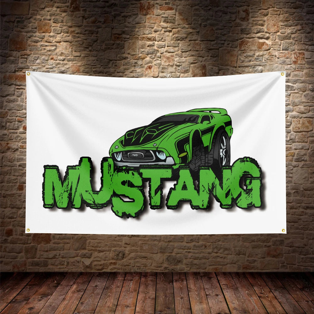 Mustang Car Flag – 3x5Ft Durable Polyester Banner for Decoration - Premium banner from Lizard Vigilante - Just $15.99! Shop now at Lizard Vigilante