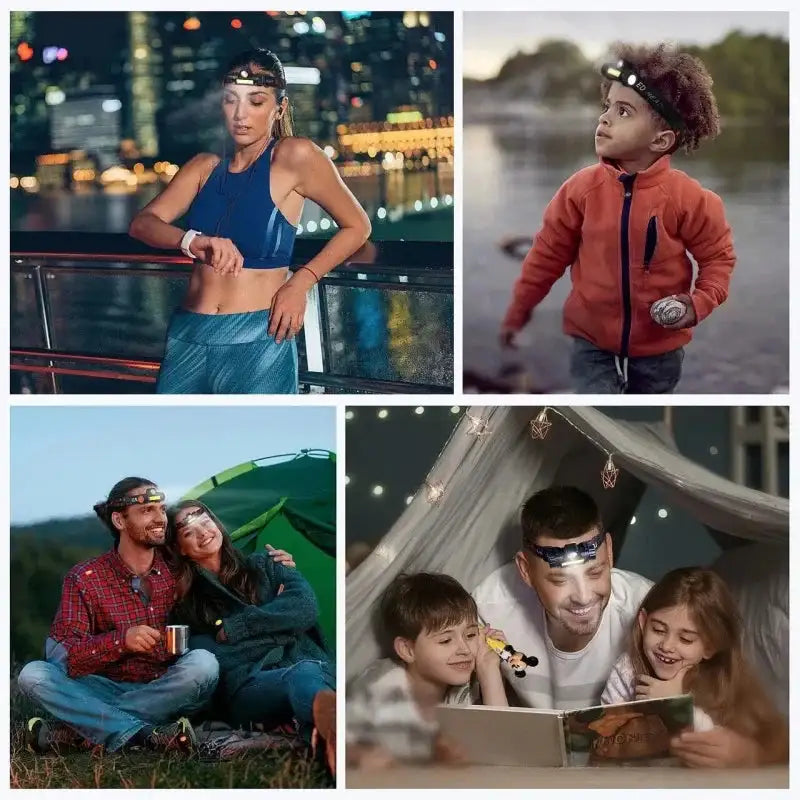 1pcs Rechargeable Fishing LED Headlamp Camping Headlight XPE COB Work Light 2 Lighting Modes With Tail Magnet Detachable