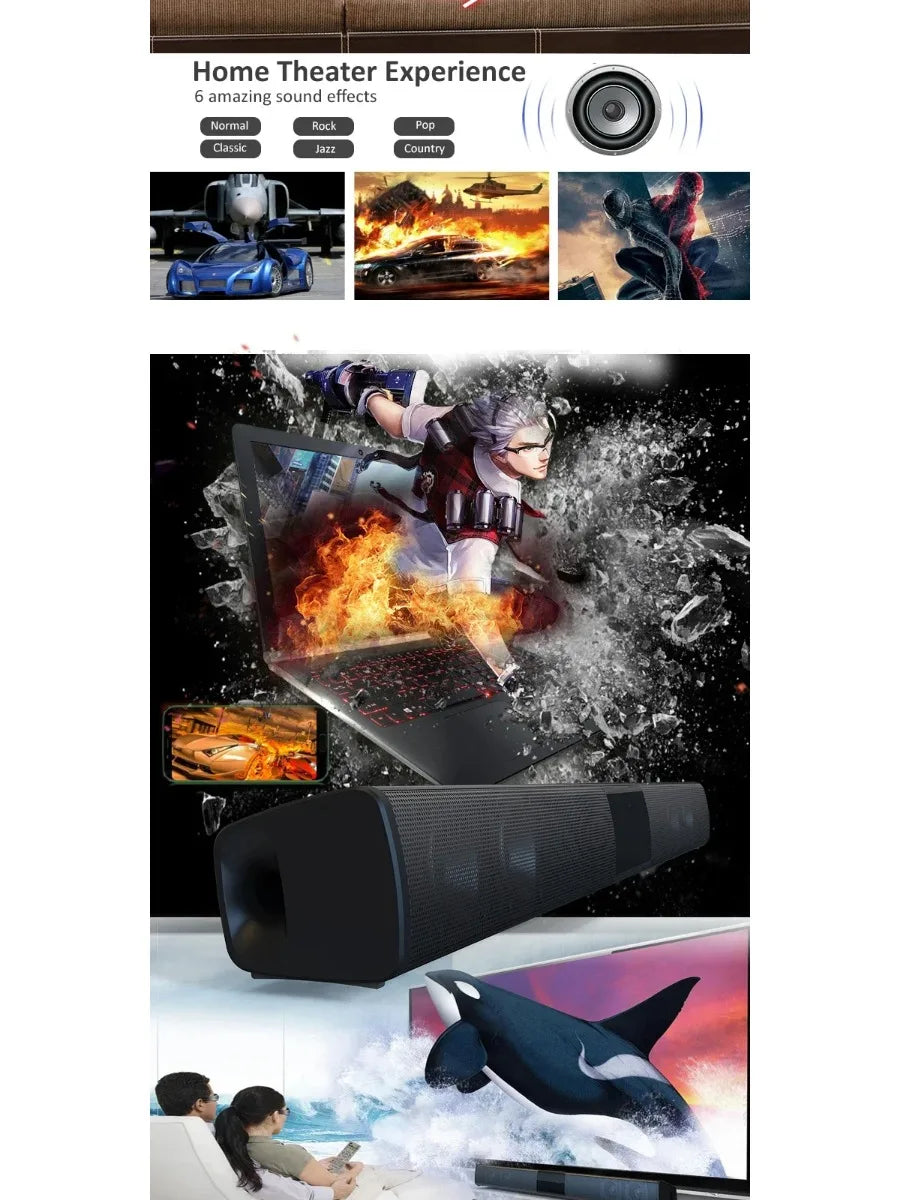 Powerful Wireless Bluetooth Speaker for Home Theater Computer TV Car Sound Box Soundbar Heavy Bass Subwoofer Radio caixa de som