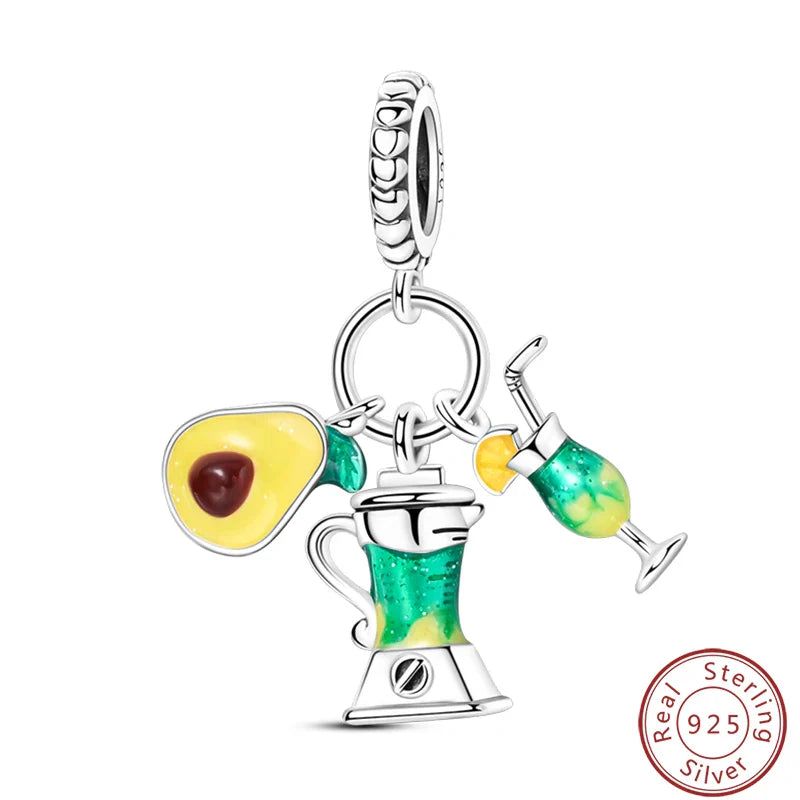 S925 Sterling Silver Princess Golf Hamster Camera Travel Three Piece Set Charms Beads 3mm DIY Fine Jewelry Making