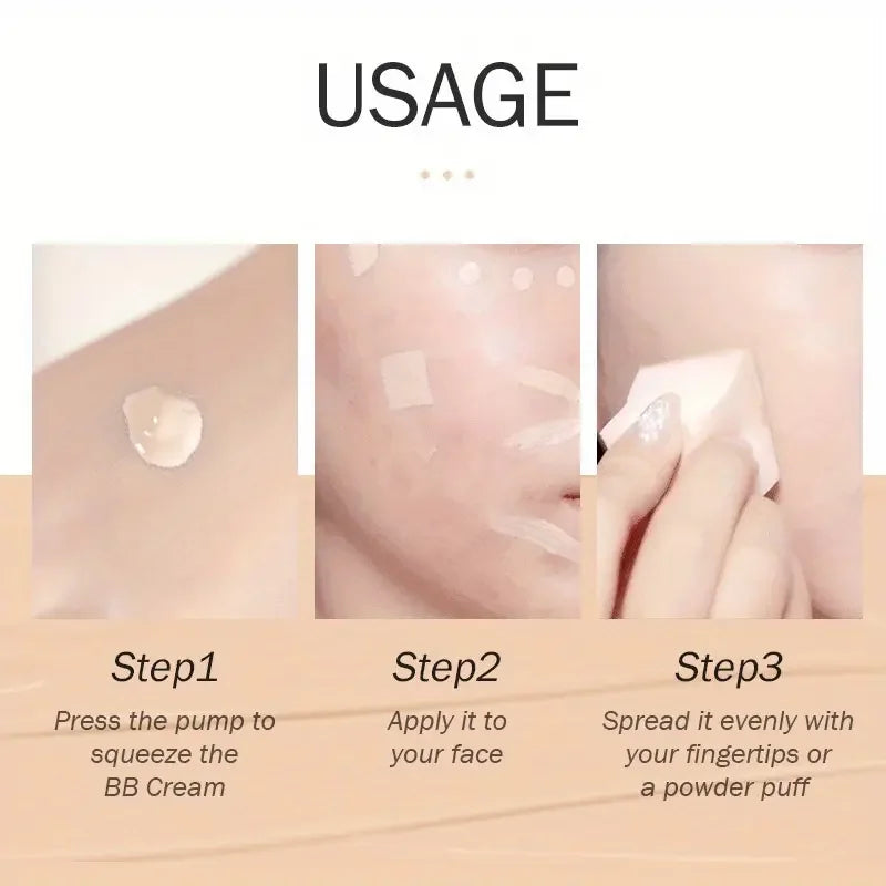 Natural Concealer BB cream, moisturizing & nourishing foundation, waterproof & long-lasting full coverage, suitable for all skin