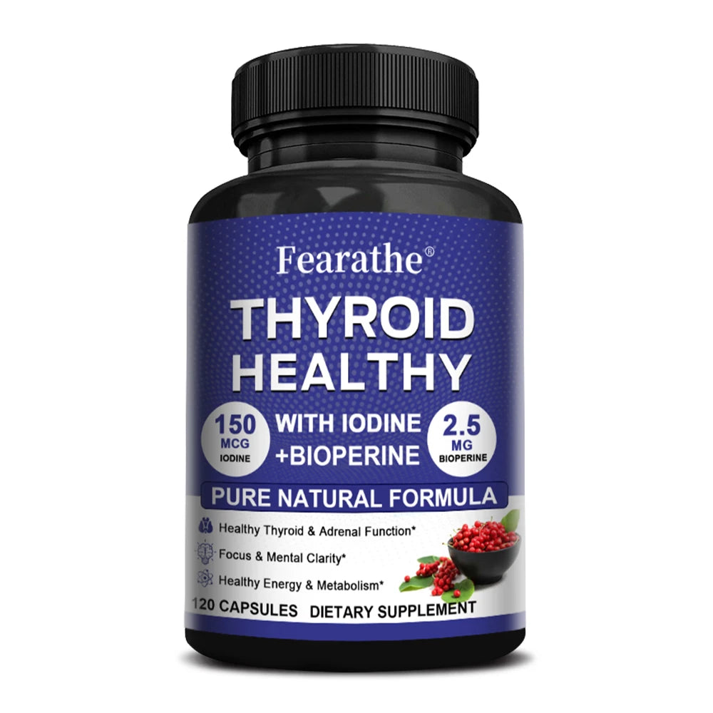 Fearathe Thyroid Support Complex Supplement - Energy, Focus, Boosts Brain Function and Metabolism, Concentration, Vitamin B12 - Premium  from Lizard Vigilante - Just $28.99! Shop now at Lizard Vigilante