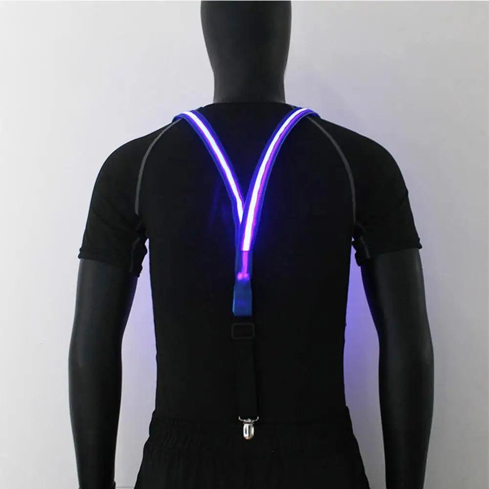 Light Up Men's Led Suspenders Bow Tie Music Concert Lit Up Festival Suspenders Illuminated LED Costume Party - Lizard Vigilante