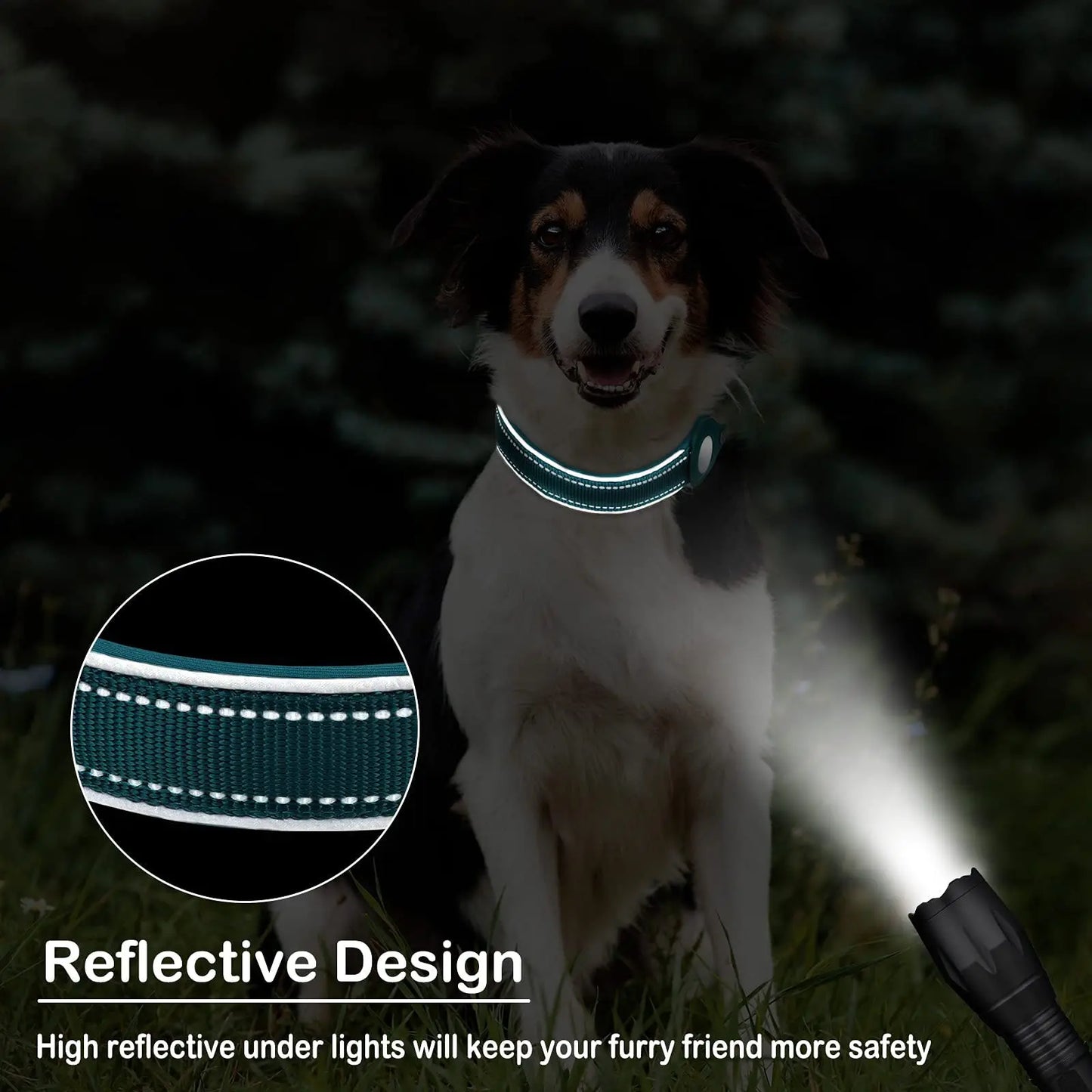 Easy To Use Anti-Lost Dog Collar with Airtag Holder | Reflective, Waterproof, & Adjustable - Perfect for Large Dogs - Premium dog collar from Lizard Vigilante - Just $24.88! Shop now at Lizard Vigilante