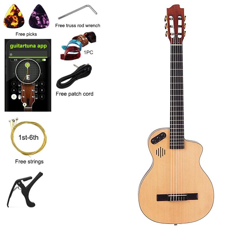 High Grade 39-Inch Silent Electric Classical Guitar with EQ - Natural Color, 6-String - Premium acoustic guitar from Lizard Vigilante - Just $319.99! Shop now at Lizard Vigilante