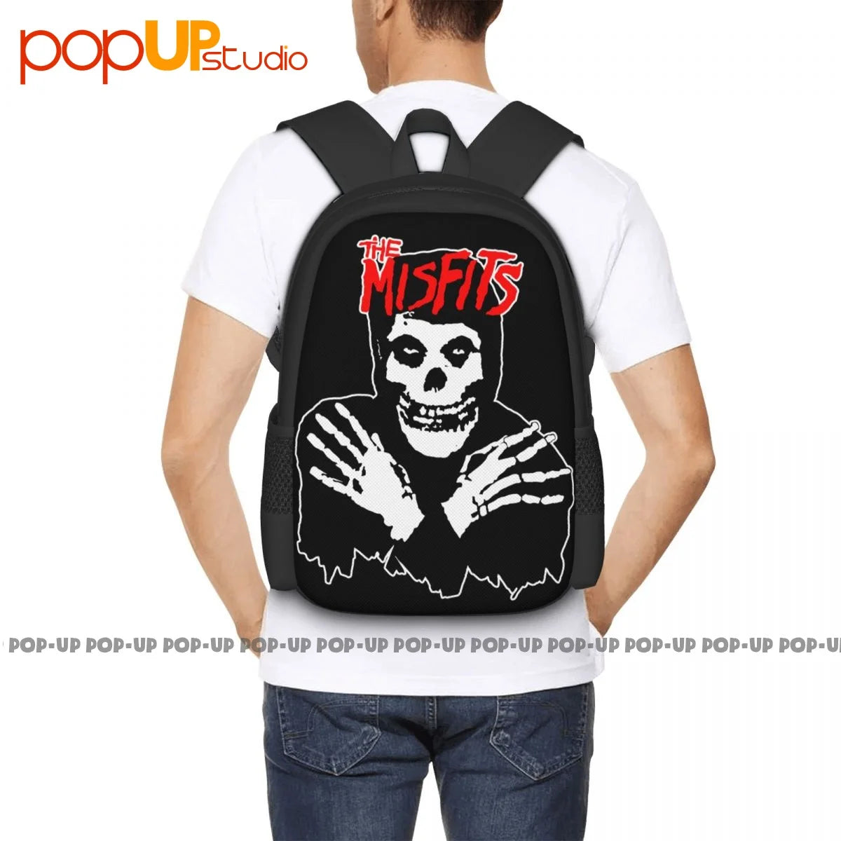 Misfits Classic Skull Backpack – Large Capacity Eco-Friendly Riding & Beach Bag with Adjustable Straps - Premium backpack from Lizard Vigilante - Just $36.66! Shop now at Lizard Vigilante