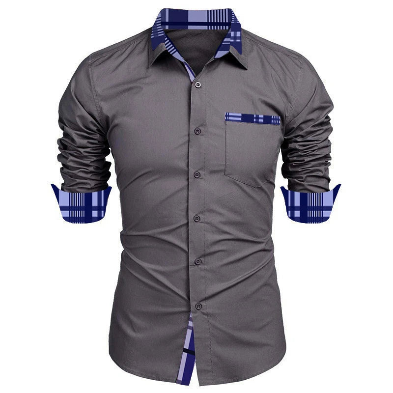 Men’s Long-Sleeved Business Shirt | XS-6XL | Soft Fabric | Loose Fit Office Wear - Premium shirt from Lizard Vigilante - Just $23.88! Shop now at Lizard Vigilante