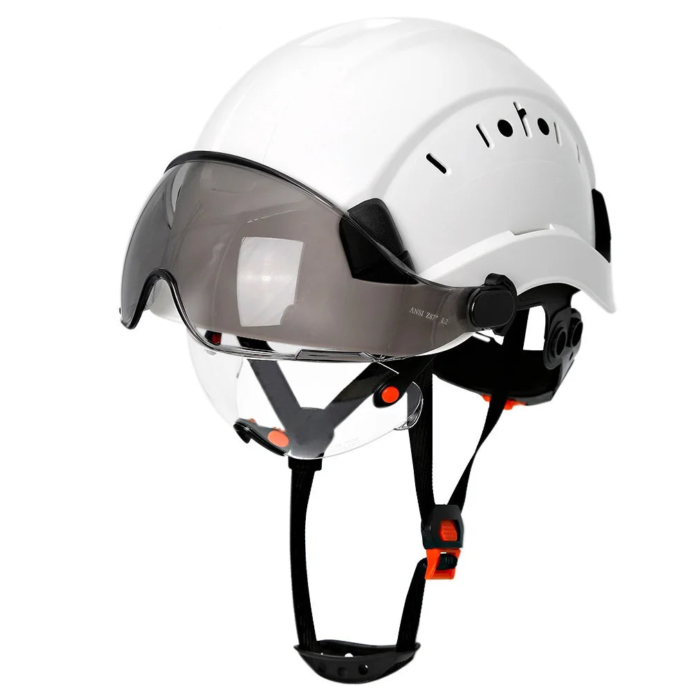 CE-Certified Construction Safety Helmet with Built-In Visor Goggles – ANSI Industrial ABS Hard Hat for Engineers - Premium  from Lizard Vigilante - Just $53.88! Shop now at Lizard Vigilante