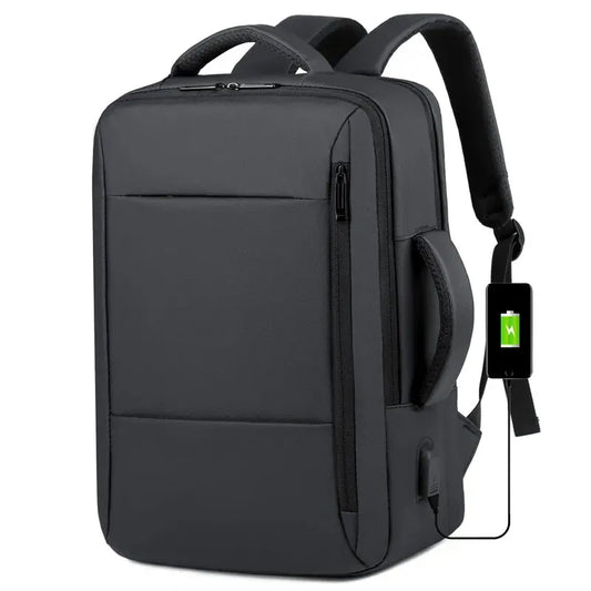 Men’s Large Capacity Waterproof Backpack with USB Charging – Business Travel Laptop Bag - Premium  from Lizard Vigilante - Just $48.99! Shop now at Lizard Vigilante