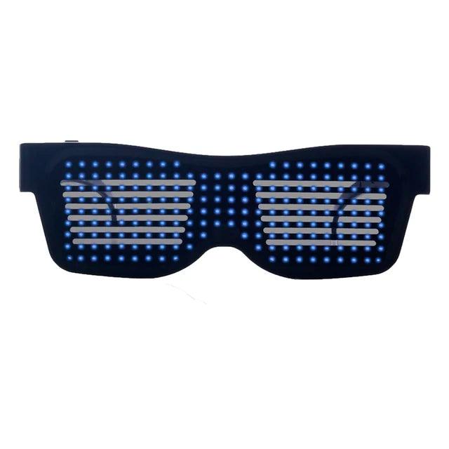 LED Glasses Bluetooth APP Control Programmable Text USB Charging Display Glasses Nightclub DJ Festival Party Glowing Toy Gift - Lizard Vigilante