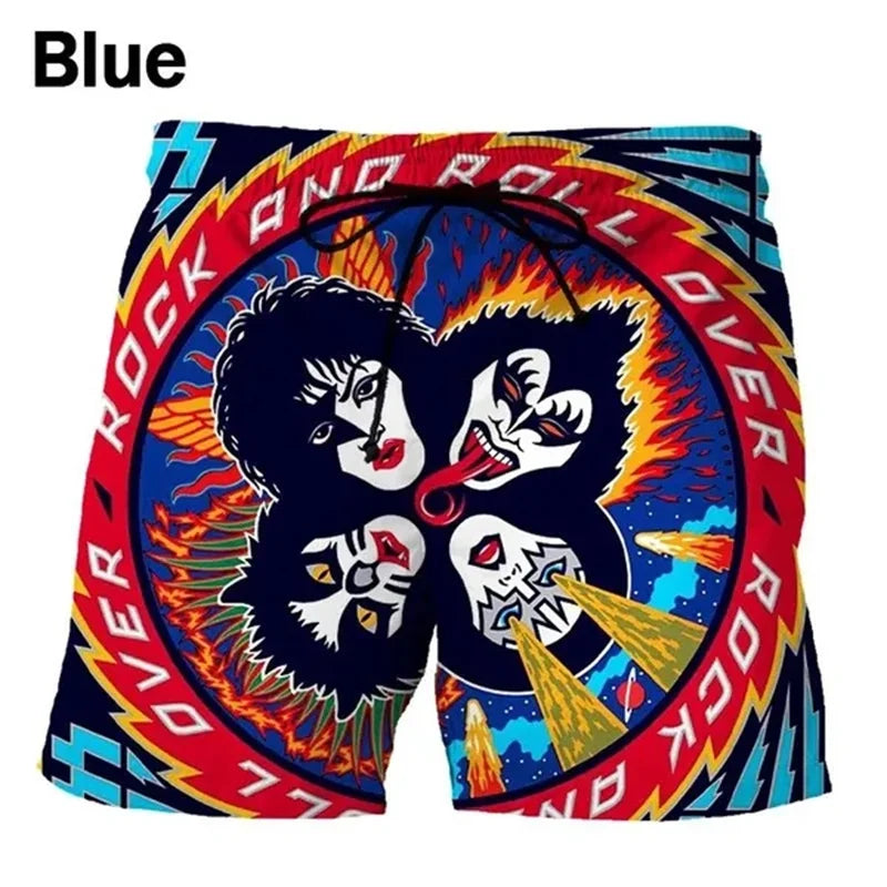 KISS Love Gun 3D Print Beach Shorts - Hip Hop Style Swimwear - Premium shorts from Lizard Vigilante - Just $24.88! Shop now at Lizard Vigilante