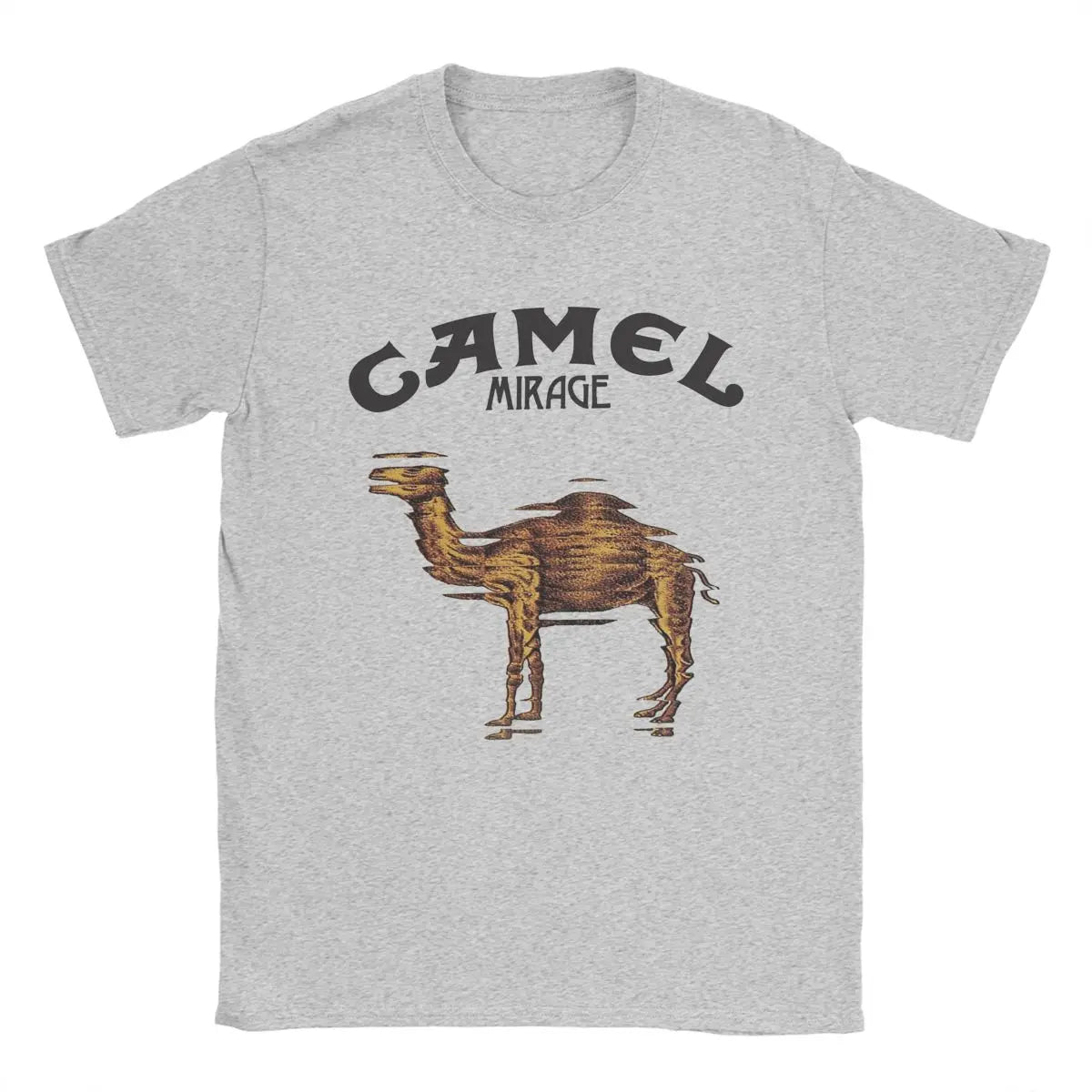 Camel Mirage Band T Shirt Men's Pure Cotton Novelty T-Shirts Crew Neck Tees Short Sleeve Tops 4XL 5XL - Premium  from Lizard Vigilante - Just $18.99! Shop now at Lizard Vigilante