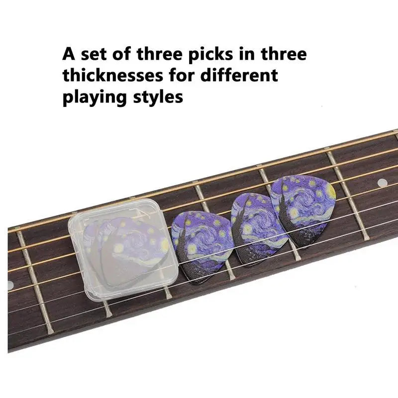 Guitar Pick Thin Medium and Heavy Picks Set – Artistic Star Sky Design for Bass, Acoustic, and Electric Guitar - Premium guitar picks from Lizard Vigilante - Just $12.99! Shop now at Lizard Vigilante