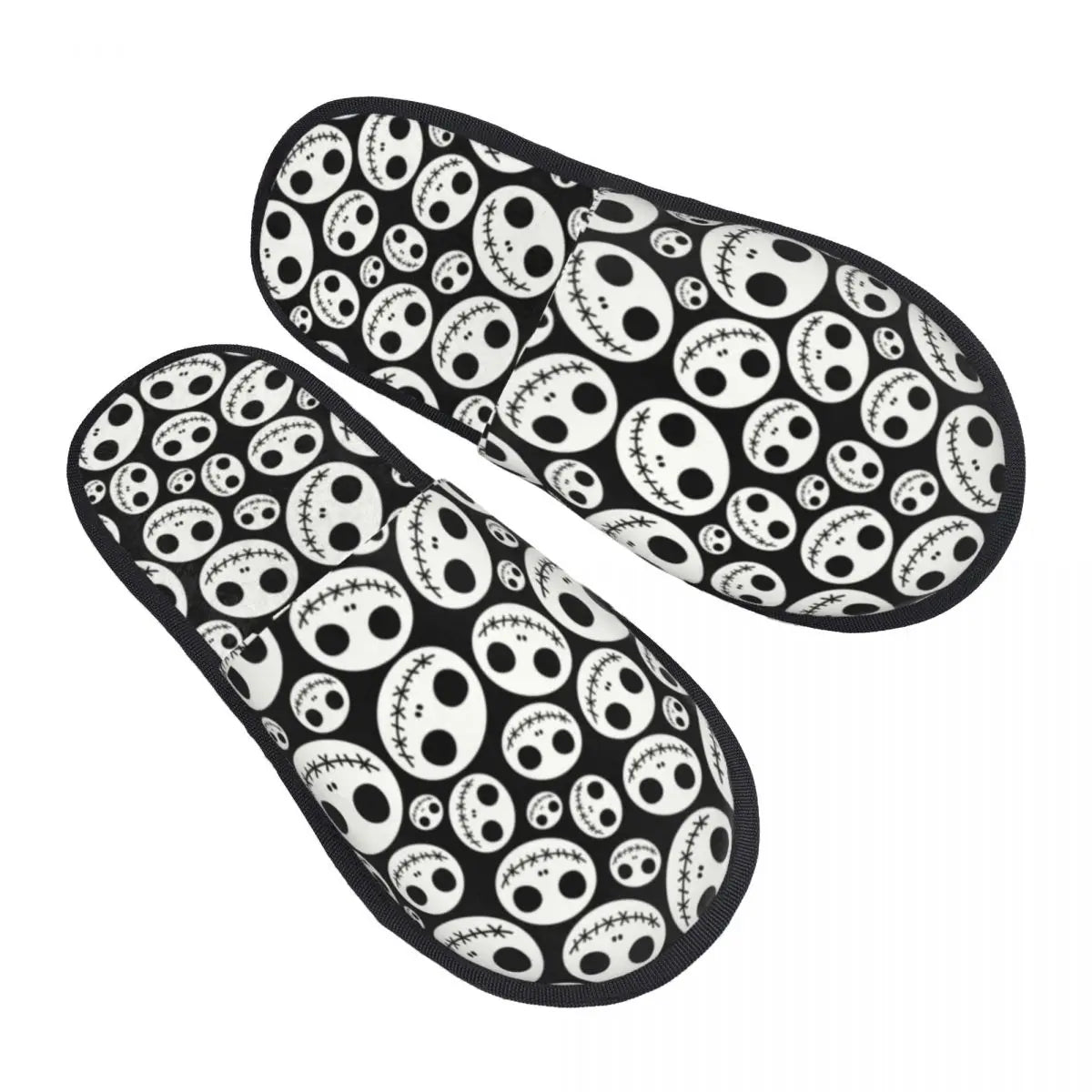 Jack Skellington Memory Foam Slippers – Warm & Fluffy Indoor/Outdoor Halloween Nightmare Shoes - Premium slippers from Lizard Vigilante - Just $23.88! Shop now at Lizard Vigilante