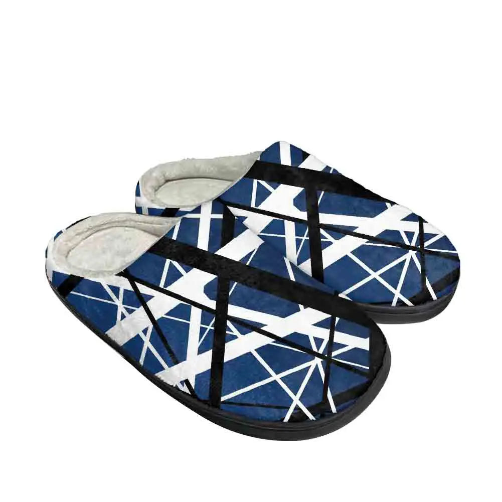 Van EVH 1984 Stripes Halen Unisex Plush Thermal Slippers – High-Quality Cotton Indoor Shoes - Premium slippers from Lizard Vigilante - Just $25.99! Shop now at Lizard Vigilante