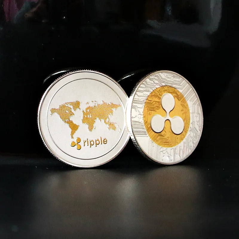 Bitcoin Crypto Coin Collection Gold Silver Commemorative Metal Souvenir Coins