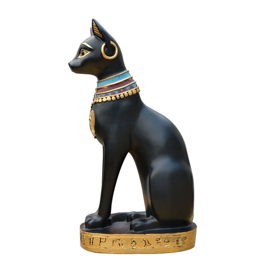 Lovely Egyptian Cat Shape Statue Retro Cartoon Car Desktop Decoration Miniatures Animals Figurines Household Crafts Ornament